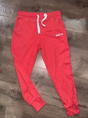Ghost Red Jogger Sweatpants with White Drawstring